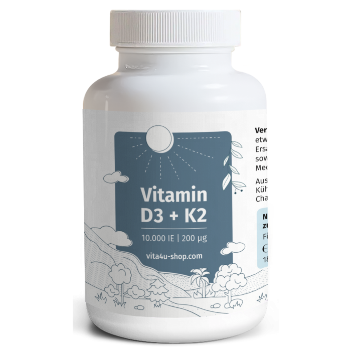 Vitamin D3 10000 I.E. mit 200 μg Vitamin K2 Vitamin D3 10000 I.E. mit 200 μg Vitamin K2